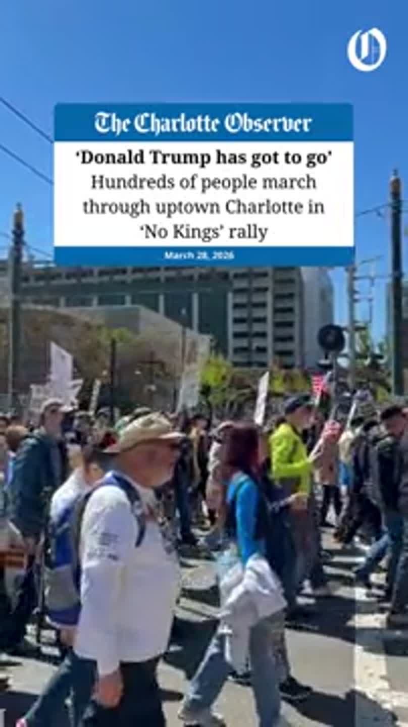 'Donald Trump has got to go.' Thousands in Charlotte march in 'No Kings' rally