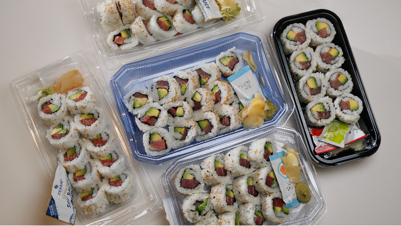 Here's how we ranked five grocery store sushi rolls