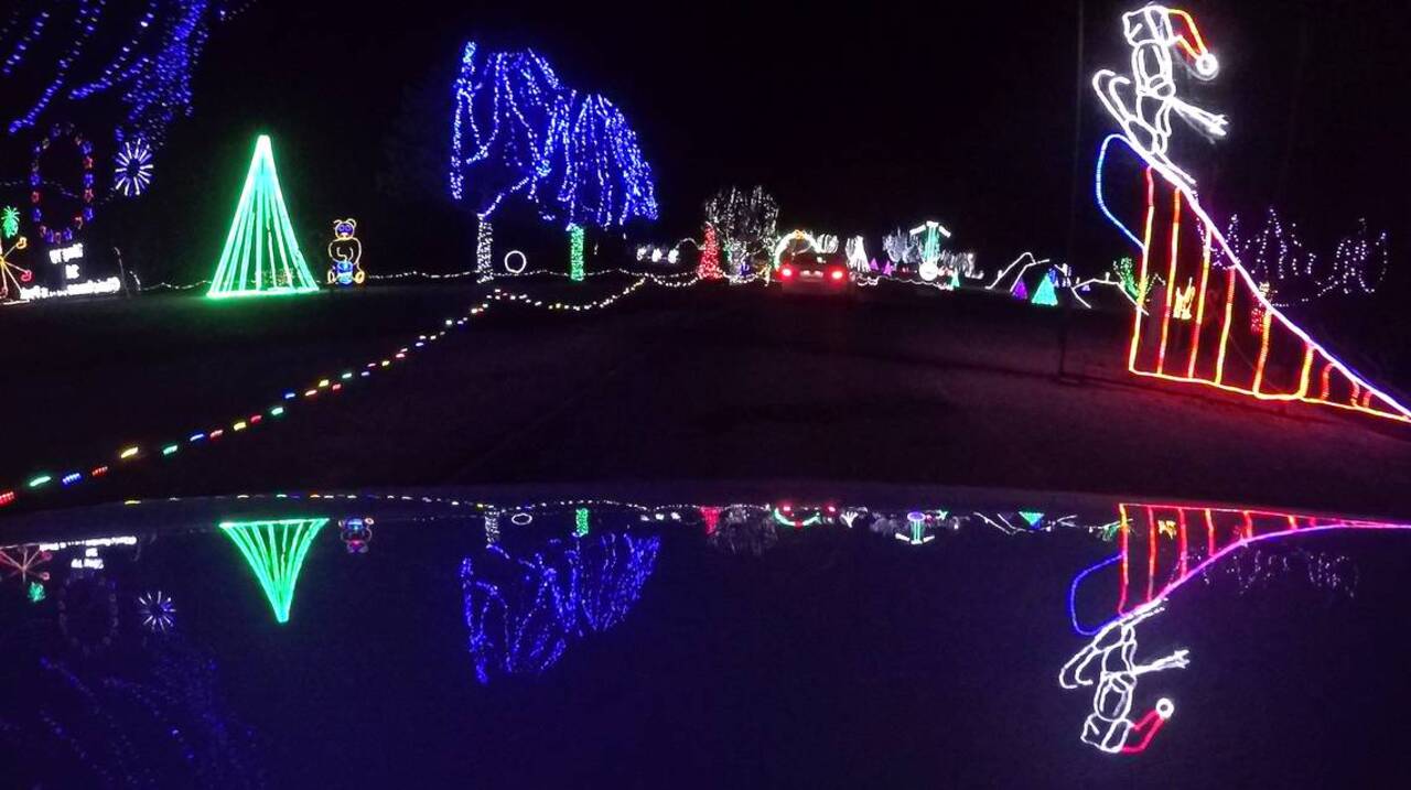 Video: Ride along for a colorful tour of the Longview Lake Christmas light display