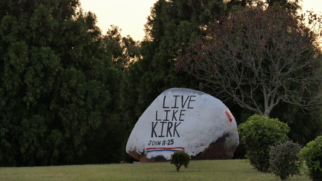 Painted Charlie Kirk message on Charlotte school rock under investigation