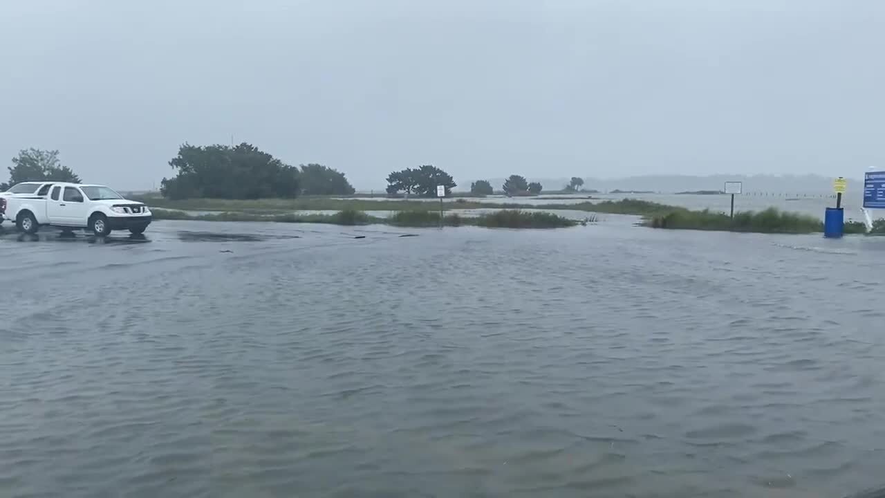 Boardwalk covered by TS Nicole’s storm surge in SC