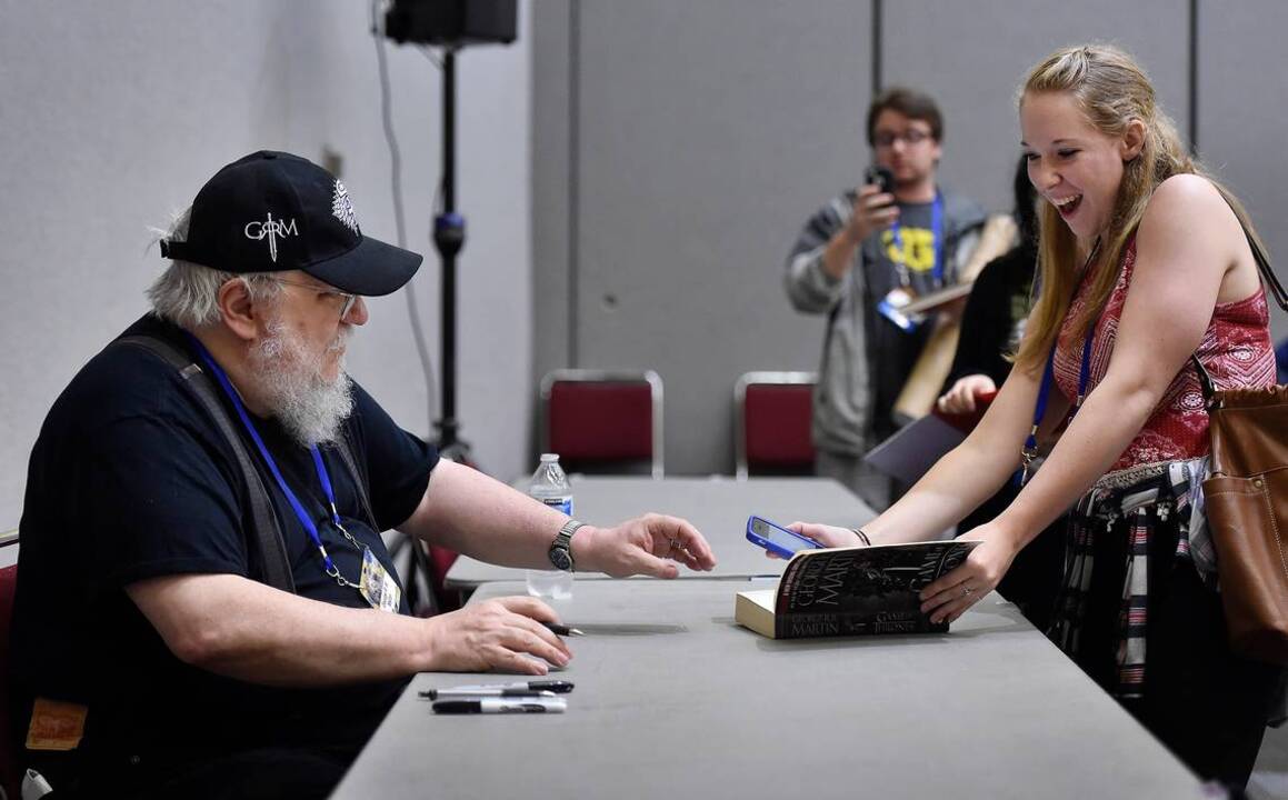 Fans got meet George R.R. Martin, sit on the iron throne