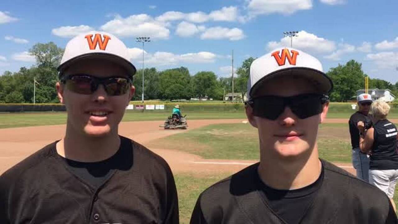 Wesclin’s Blake Bernhardt and Jarad Steenbergen talk about baseball regional championship win