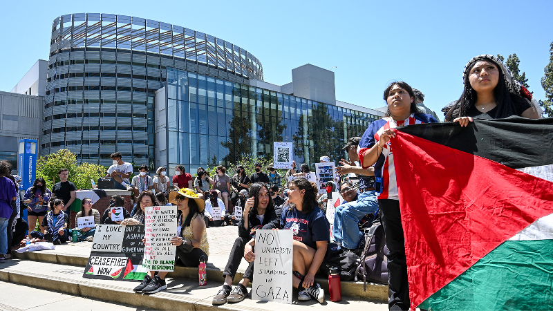 Fresno State community holds protest for Palestine. ‘No neutral stance on the genocide’