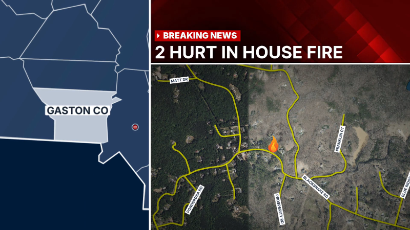 Two hospitalized in fire at home neighbors say belongs to NASCAR driver’s family.