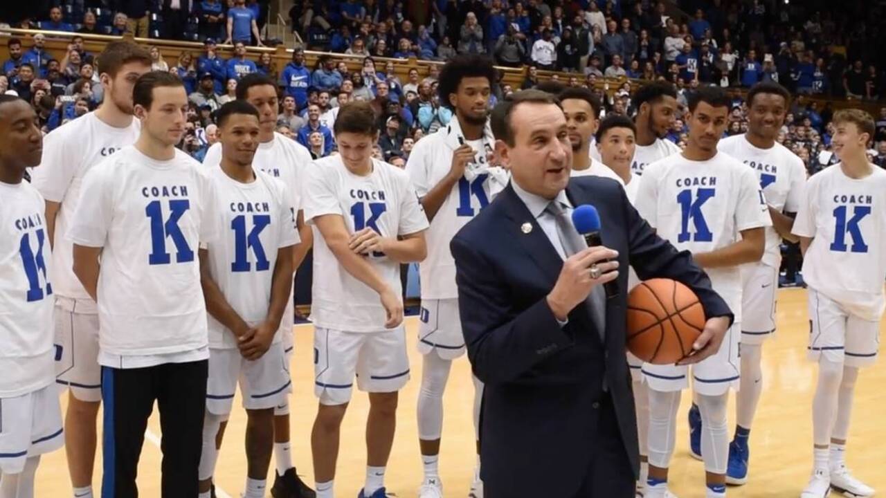 Coach K gets his 1,000 Duke win and the Cameron Crazies love it