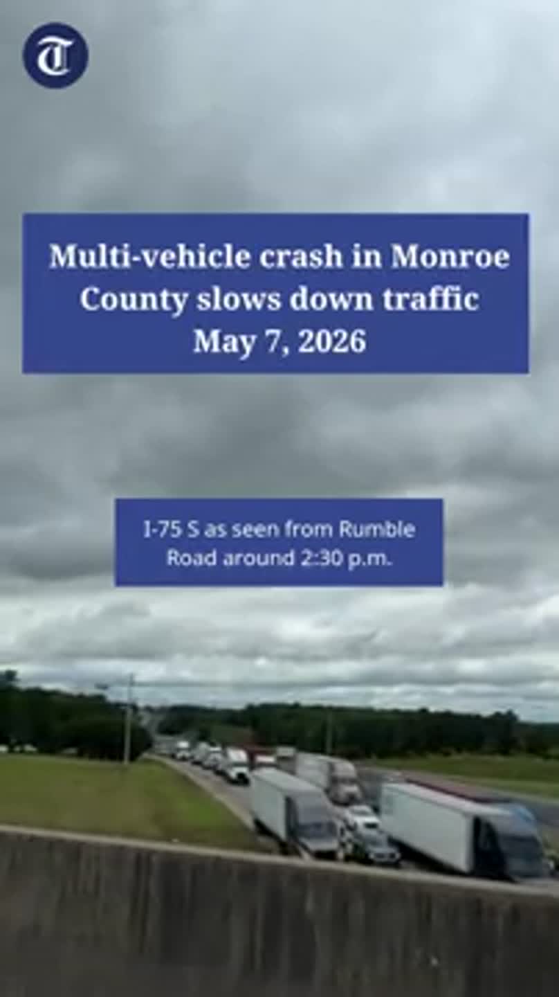 Multi-car crash on I-75 in Monroe County severely slows traffic