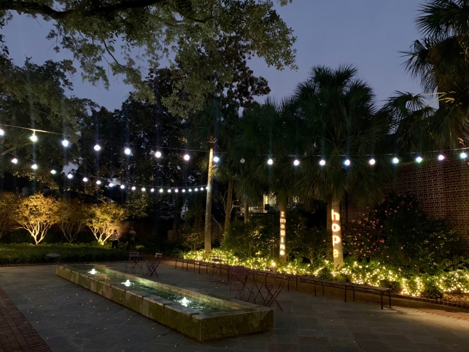 Downtown Charleston’s Theodora Park holiday lights display