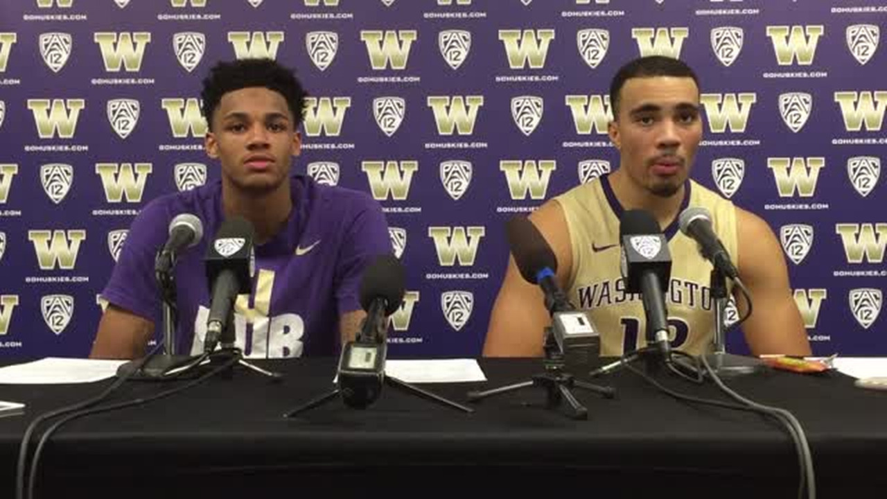 VIDEO: Andrew Andrews, Dejounte Murray discuss Huskies' 64-53 win over Stanford