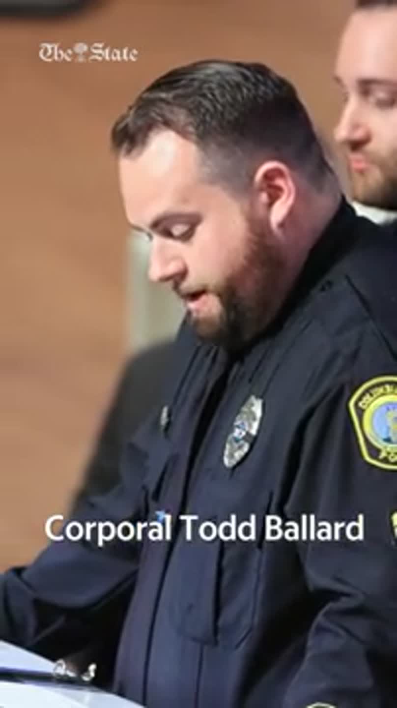 Columbia Police Department Officer Chris DeLong is honored at Riverland Hills Church
