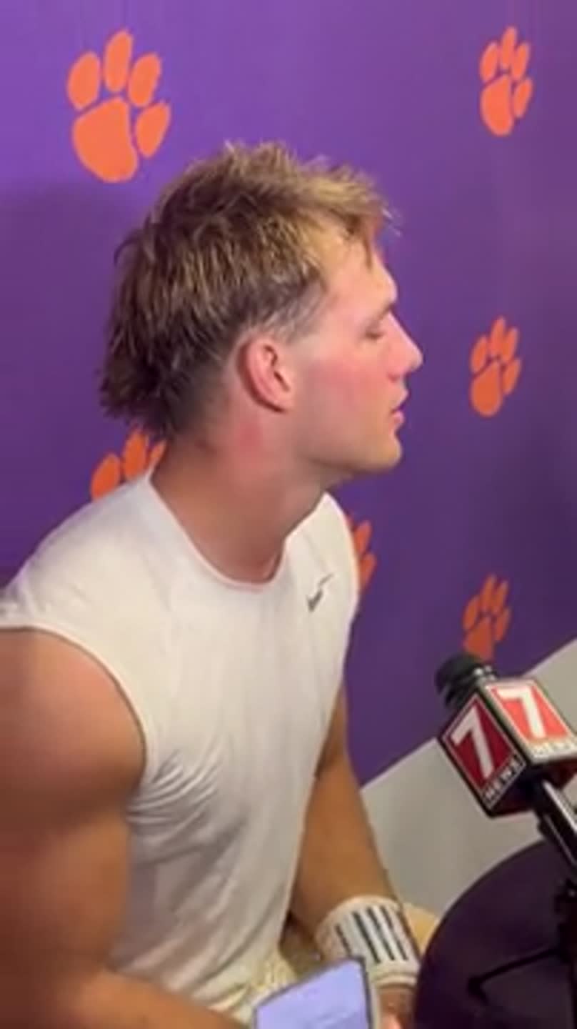 QB Tait Reynolds reacts after Clemson win over Georgia Southern