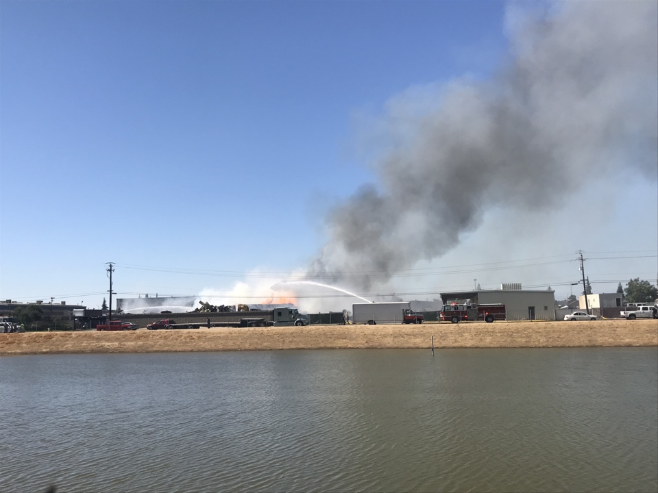 Fire at Clovis recycling plant destroys stacks of cardboard