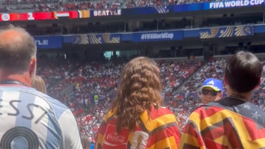 Packed, enthralled Lumen Fiel...er, "Seattle Stadium" for Belgium-Egypt in 1st Seattle World Cup match