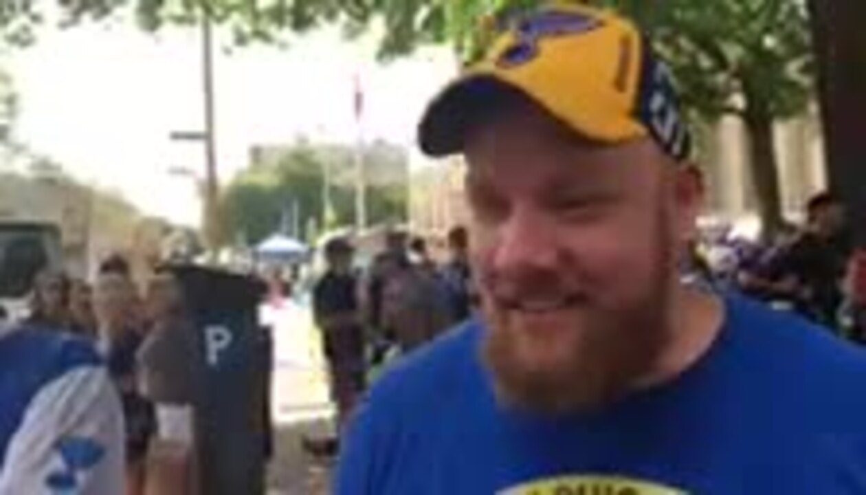 St. Louis Blues fan soaks up pregame atmosphere of Stanley Cup Finals
