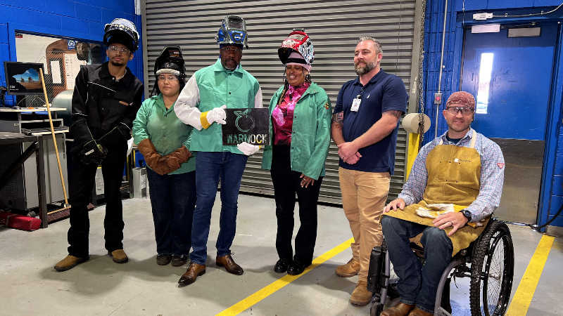 Sen. Raphael Warnock tours Columbus Tech, discusses workforce development with students