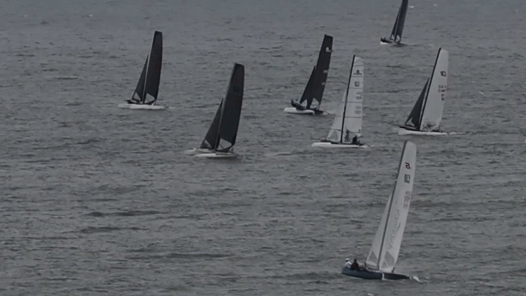 Drone footage shows sailboat racing off Hilton Head