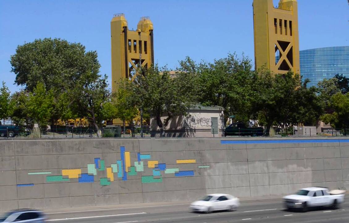 Some freeway sound walls are pretty ... really! Check these out