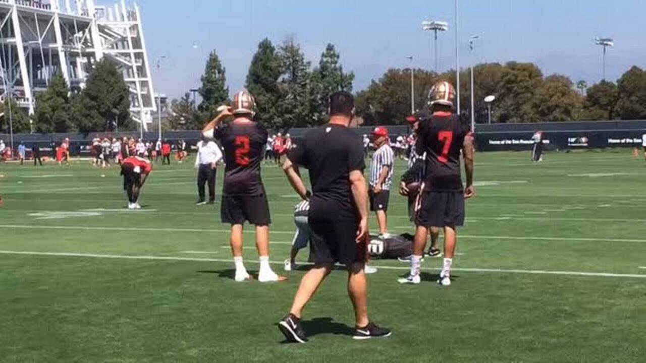 49ers quarterback Colin Kaepernick passes early test