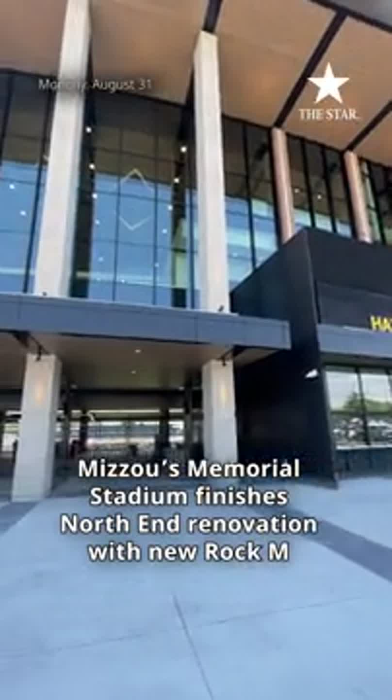 See completed renovations to Mizzou's Memorial Stadium, including new Rock M