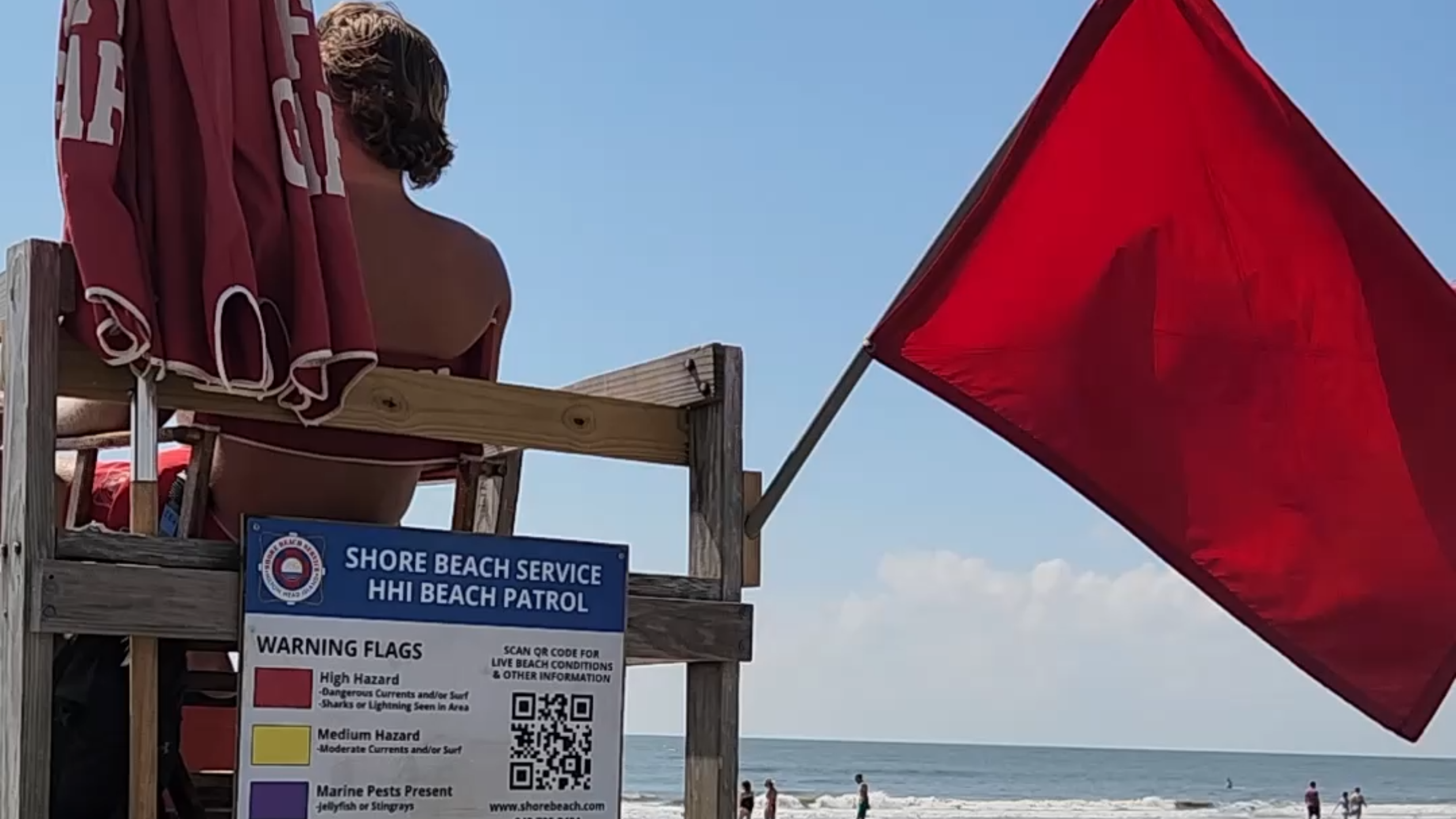 Lifeguards fly red flags on Hilton Head as Hurricane Erin churns in the Atlantic