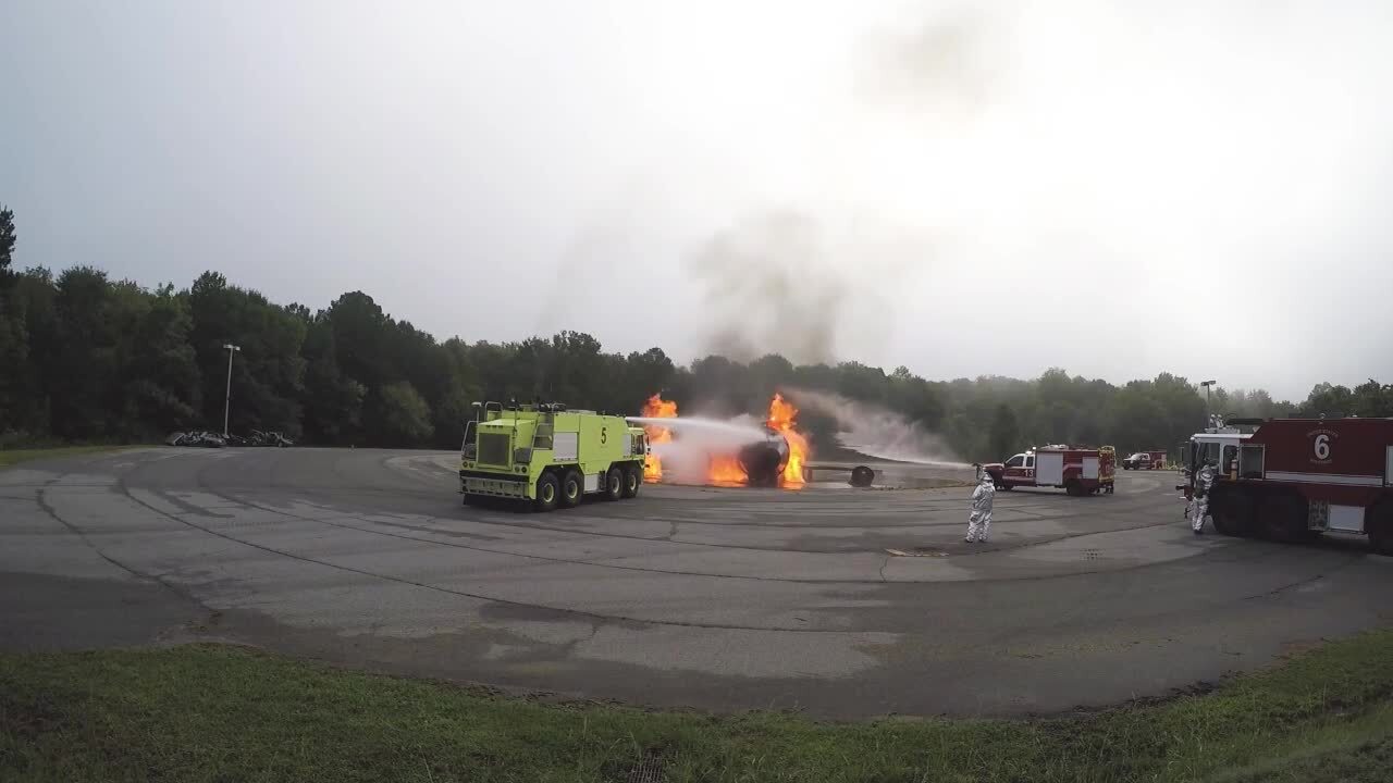Video: Training exercise simulates plane crash at Robins Air Force Base