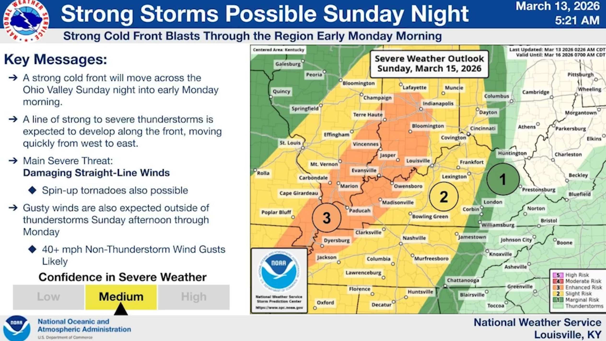 What areas of KY are at risk for severe weather this weekend?