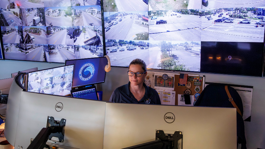 The North Myrtle Beach police are watching. Inside the Real-time Crime Center