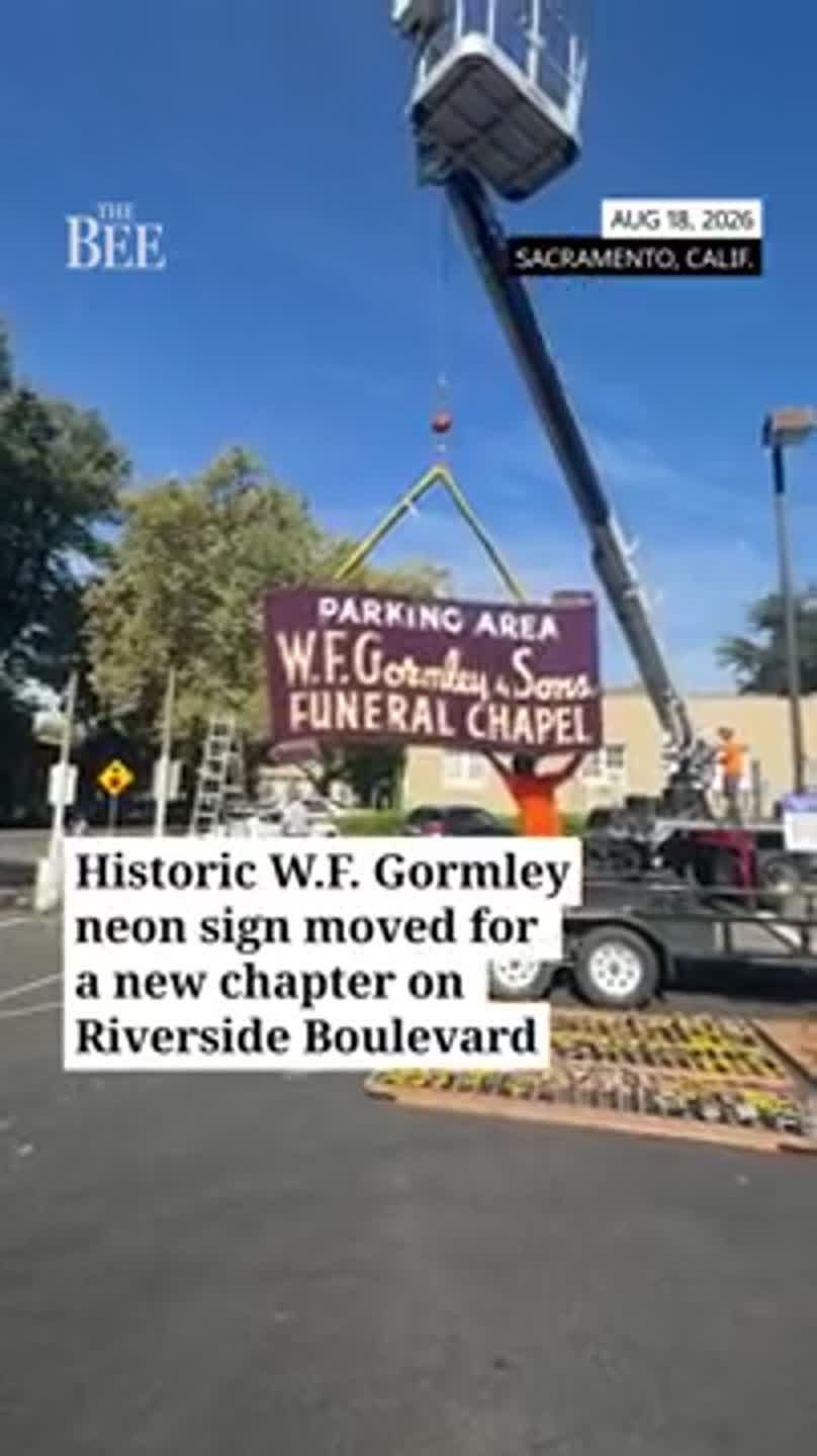 Watch W.F. Gormley & Sons move their historic neon sign for a new beginning