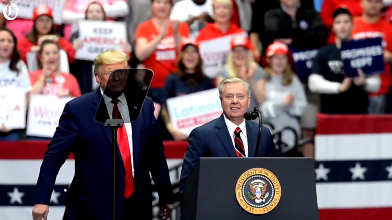 Once bitter foes, SC Senator Graham touts President Trump at rally