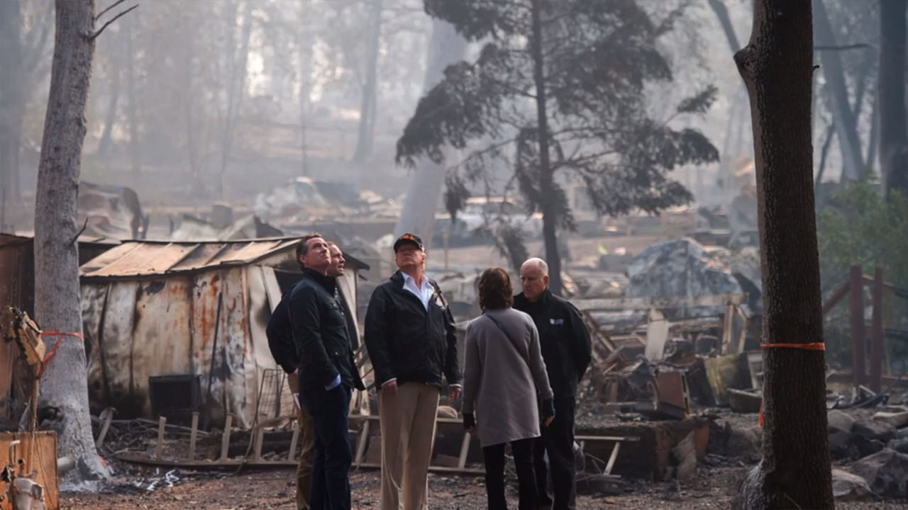 ‘Right now politics don’t matter:’ Trump visits Paradise in aftermath of the Camp Fire