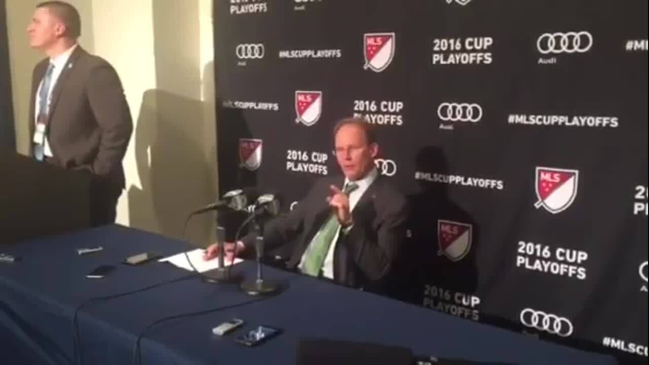 Brian Schmetzer post game after Sounders playoff win