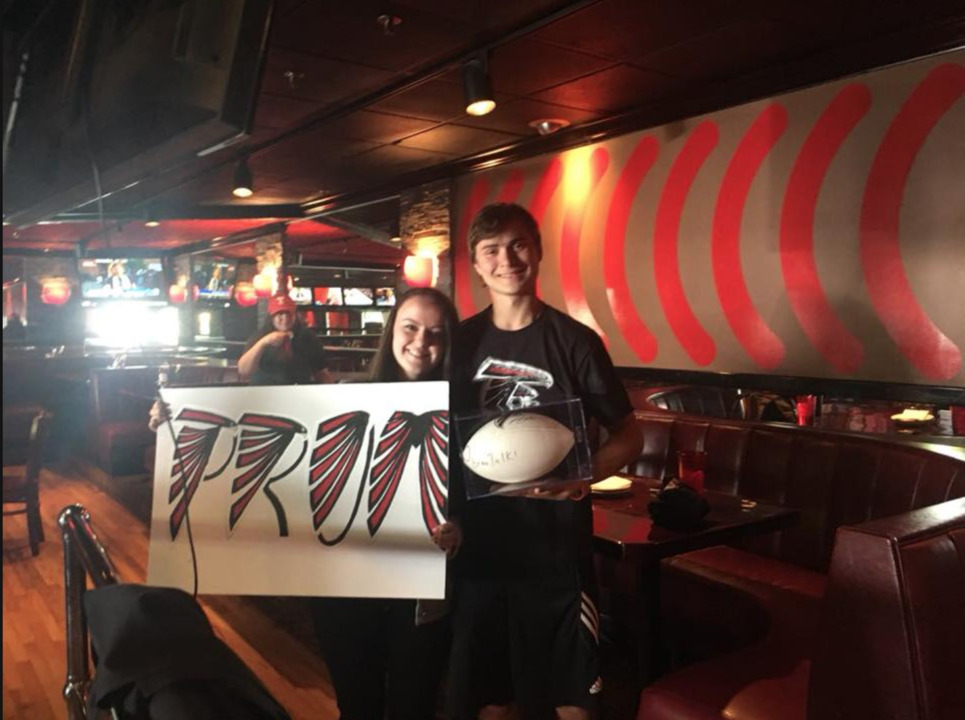 ‘You better say yes’: This Atlanta Falcons player helped pull off surprise promposal