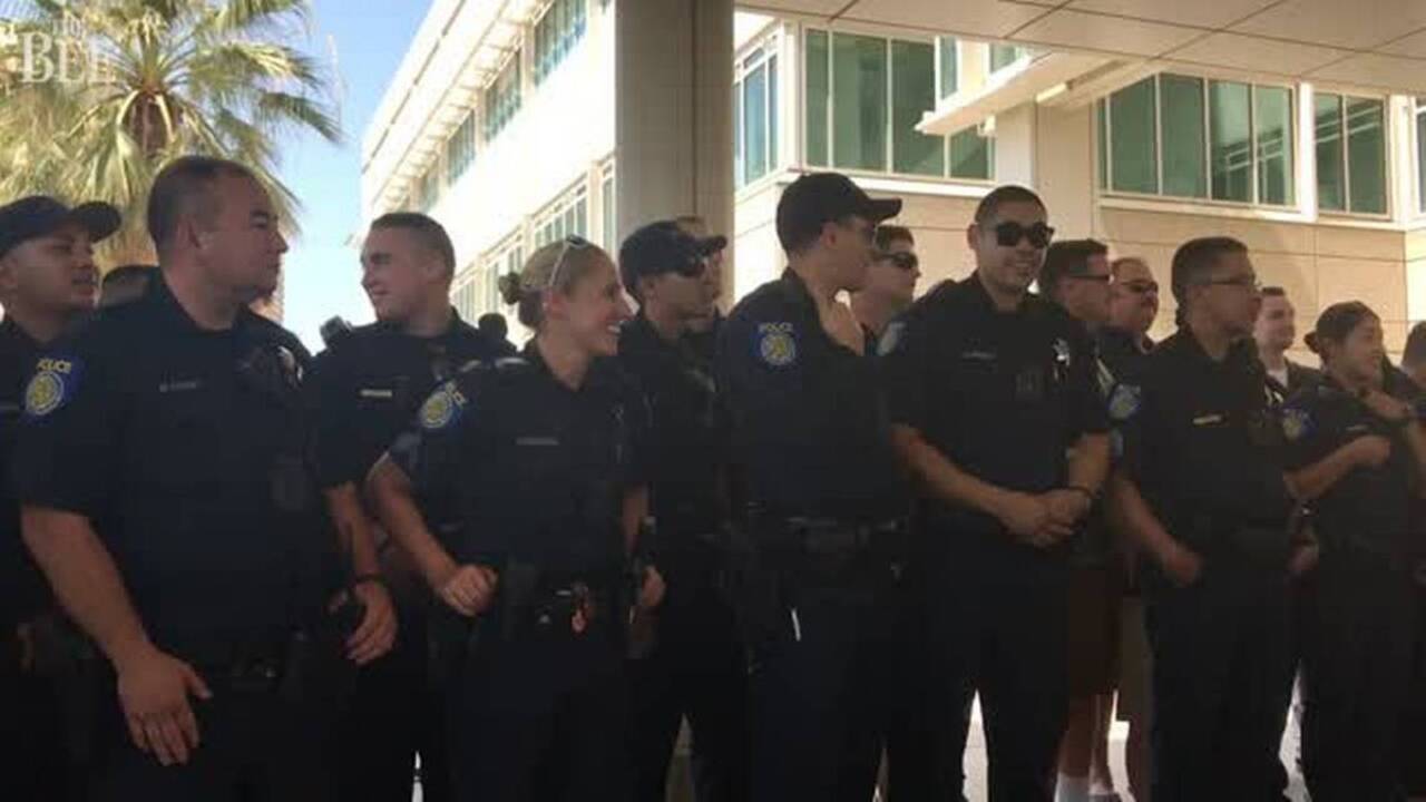 Sacramento officer wounded in shootout cheered as he leaves hospital