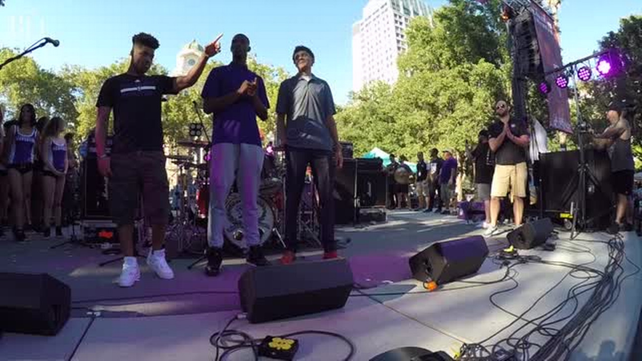 Sacramento Kings draft picks Fox, Mason, Jackson and Giles get loud and warm welcome