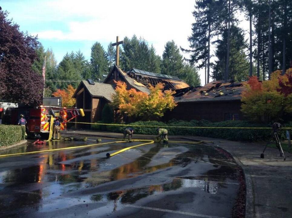 Stubborn Sunday fire heavily damages Lacey church (Video) | The Olympian