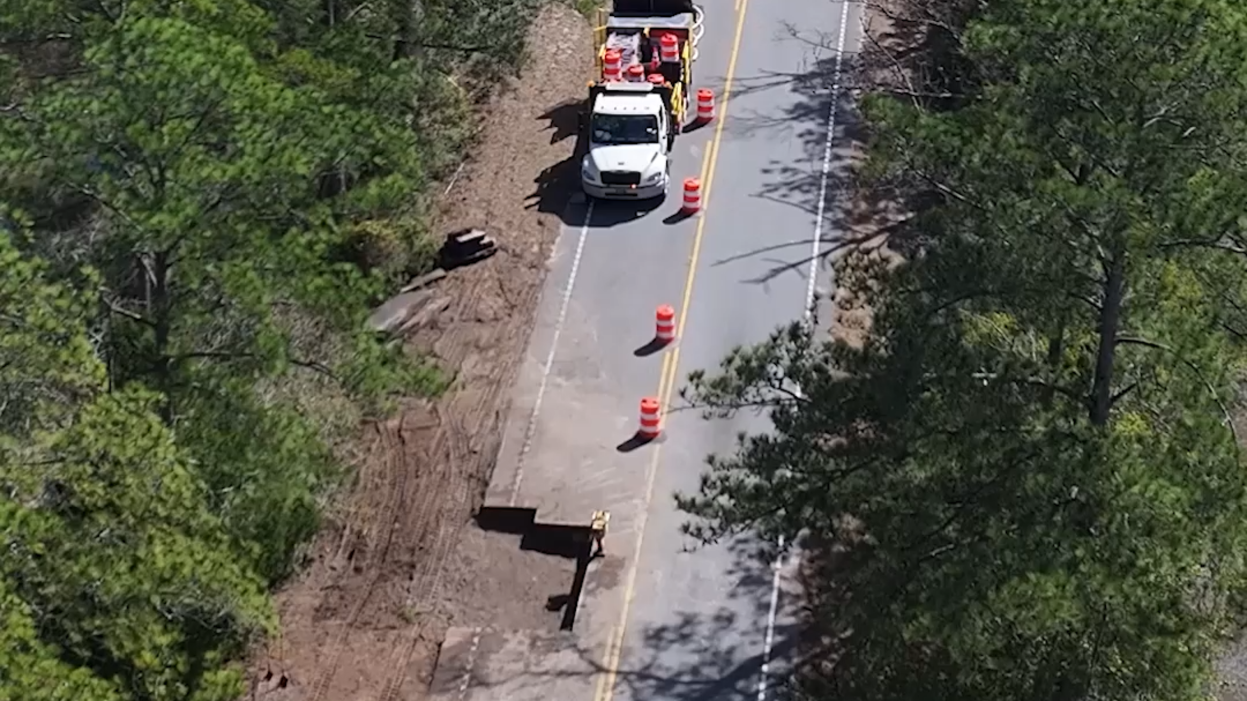 Drone video shows washed out road to Coosaw Island being repaired