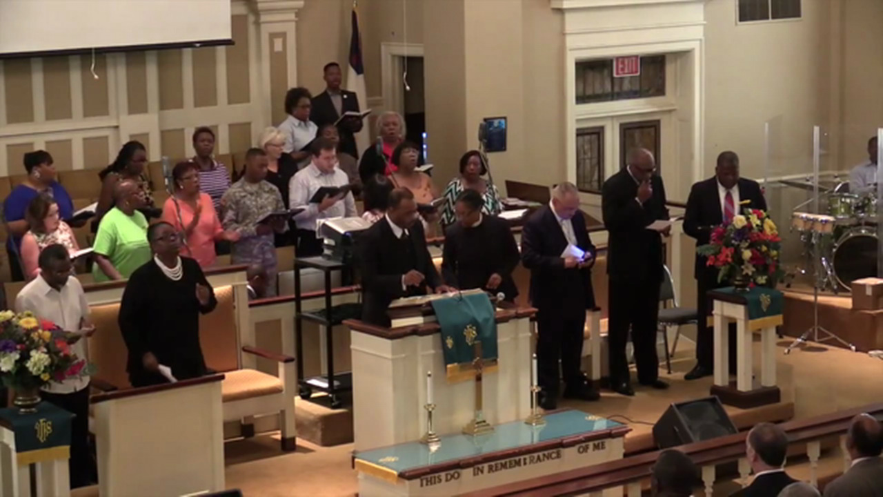 Prayer service at Bethel AME for those killed in Charleston 