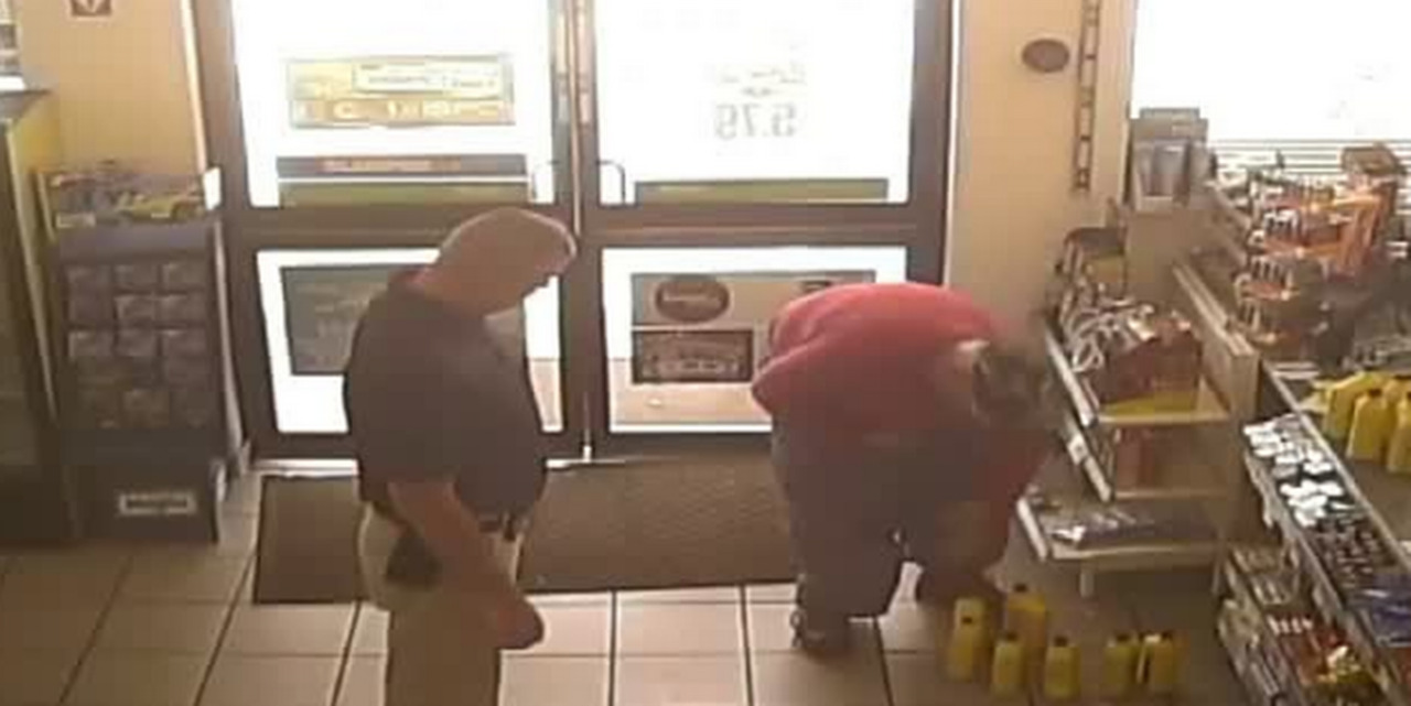 His pockets weren't big enough for 15 quarts of oil, 30 DVDs