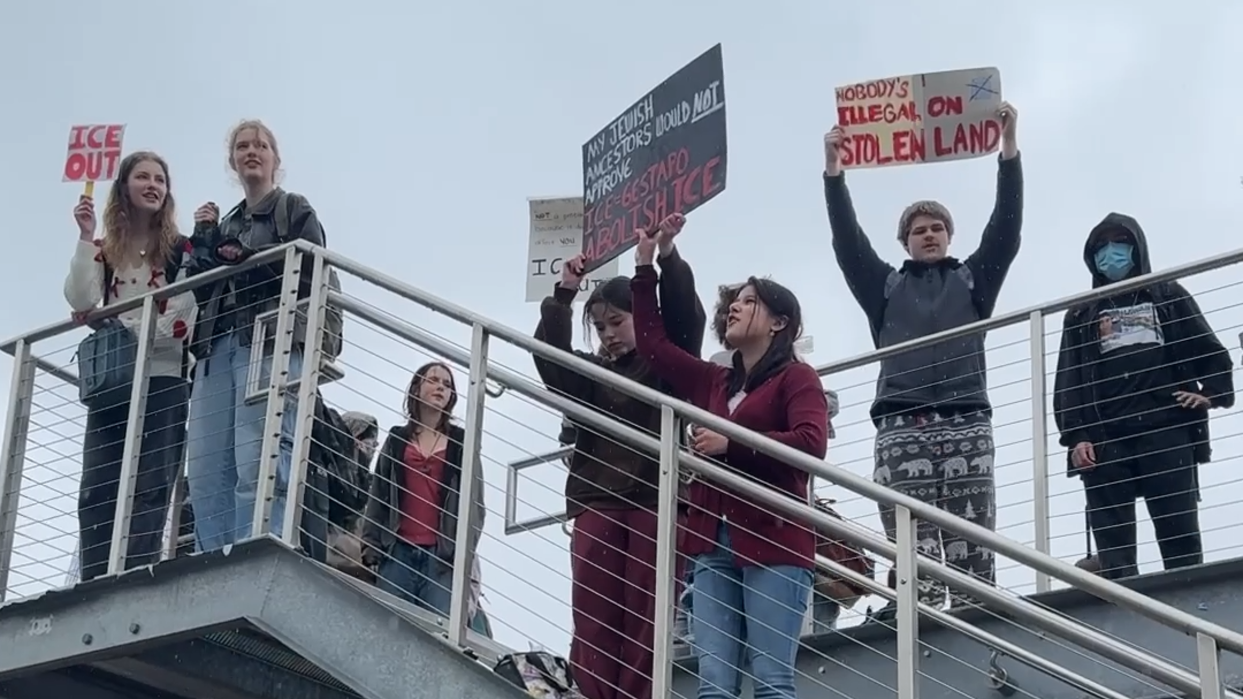Gig Harbor and Peninsula High School students walk out to protest ICE