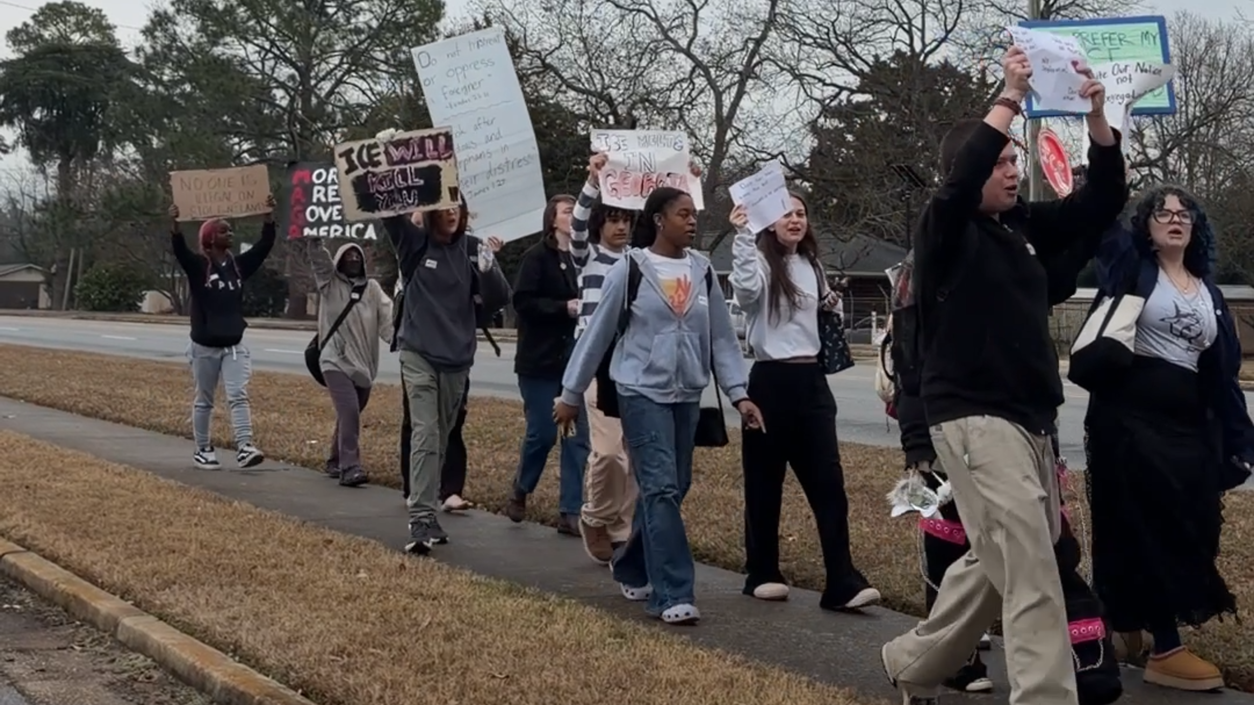 Northside High School students walk out of school to protest ICE