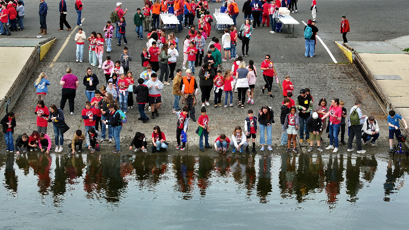 Elementary students release classroom salmon into Columbia River