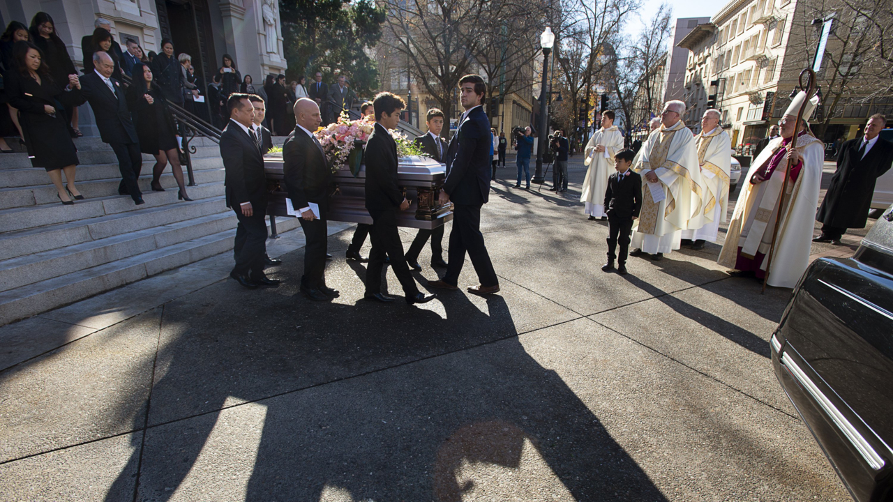 Scenes from Lina Fat’s funeral service at the Cathedral of the Blessed Sacrament