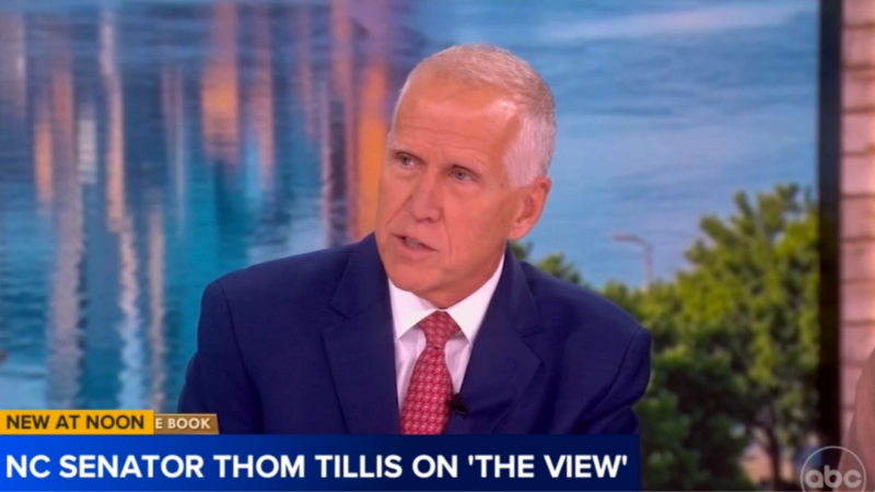 Sen. Thom Tillis criticizes Trump administration while promoting his book