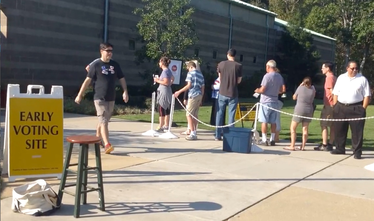 Early voters line up in Raleigh