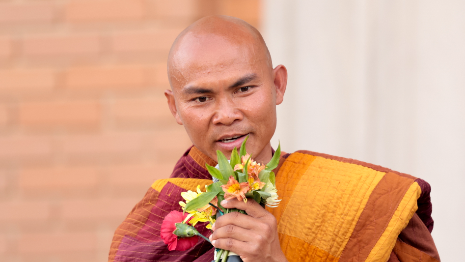 Buddhist Monks teach lessons of mindfulness and peace on walk