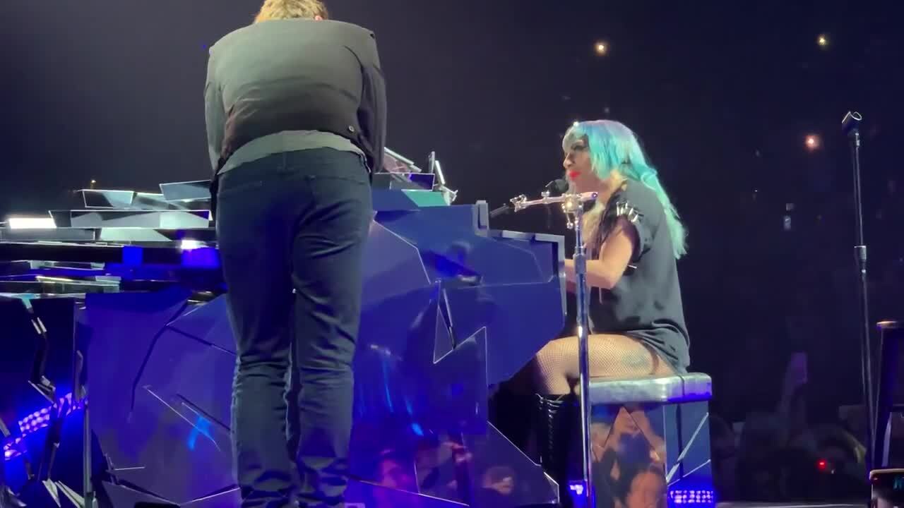Bradley Cooper joins Lady Gaga on stage to sing ‘Shallow’