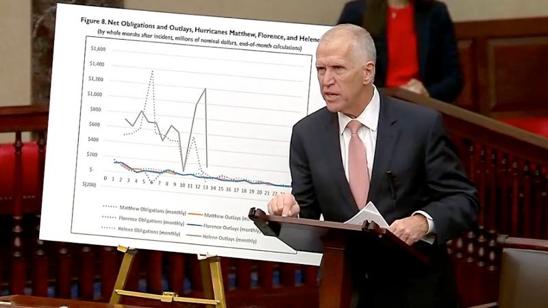 Tillis calls for Noem's removal over 'failed leadership' in Minnesota and FEMA disaster response