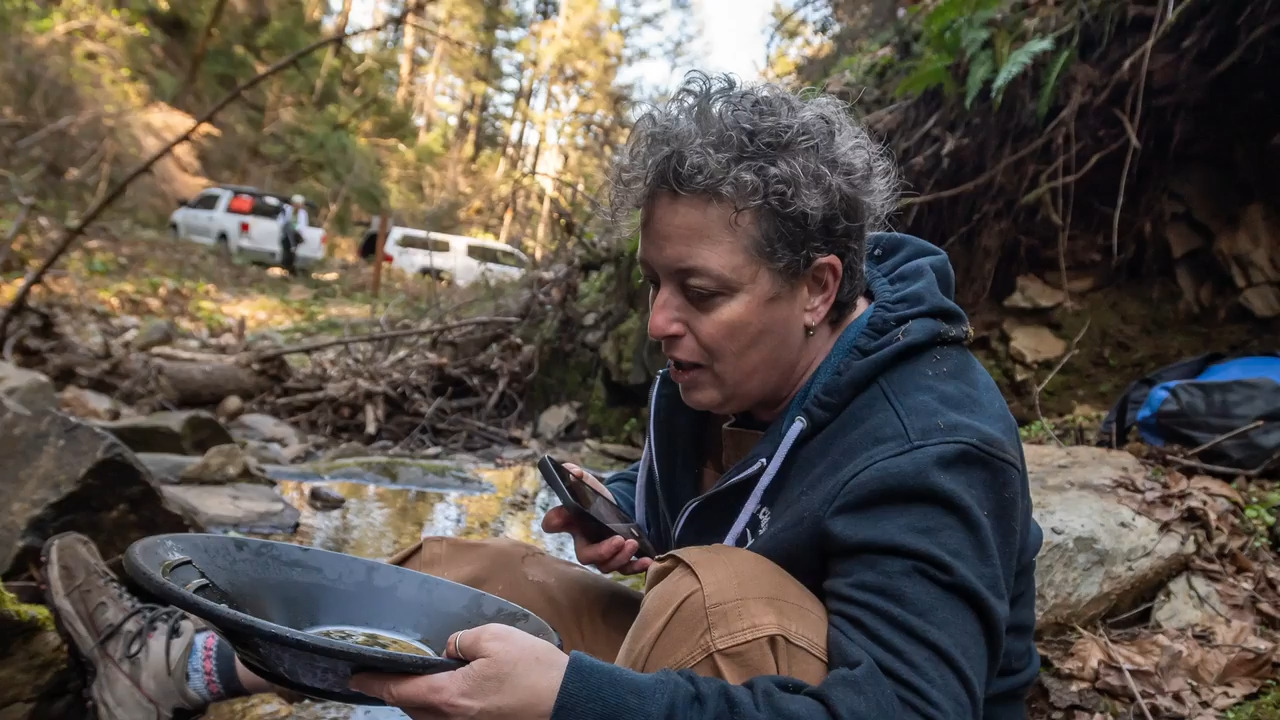 Join a Sacramento-area prospecting group as they work their gold claim in the Sierra