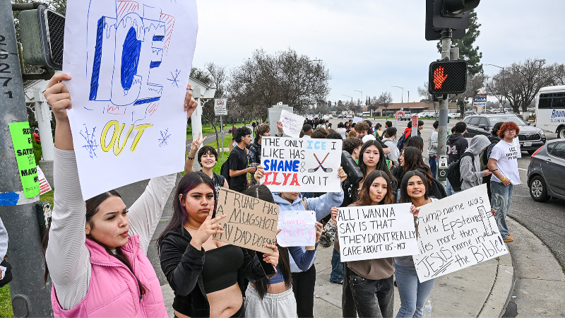 Clovis students walk out in protest of ICE enforcement