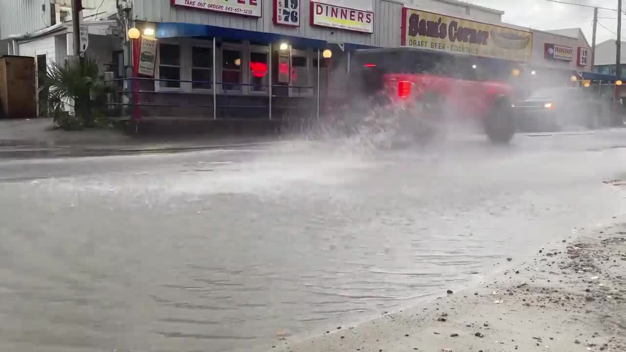 Water pooling on streets in Garden City ahead of Hurricane Ian